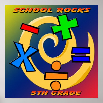 5th Grade Rocks - Math Symbols  Poster by MindDesignGrafx