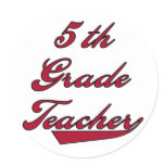 5th Grade Teacher Red Stickers