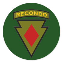 5th Infantry Div Recondo pocket patch 1 Round Sticker