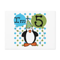 5th Penguin Birthday tshirts and Gifts Postcards