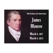 5th President Of the United States James Monroe Post Card