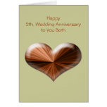 5th Wedding Anniversary Greeting Card with verse cards
