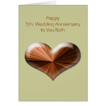 5th Wedding Anniversary Greeting Card with verse