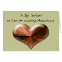 5th Wedding Anniversary to My Husband Card