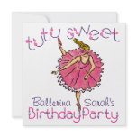 5x5 Invite TutuSweet Birthday Ballerina Party invitations