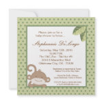 5x5 Neutral Green Monkey Baby Shower Invitation