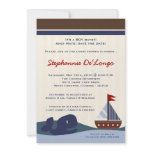 5x7 Ahoy Mate Sailboat Whal Baby Shower Invitation