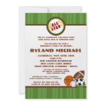 5x7 All Star Green Birtyhday Invitation