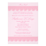 5x7 Baby Girl Pink Lace Baby Shower Invitation