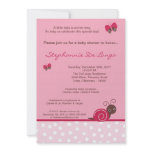 5x7 Berry Garden Lady Bug Baby Shower Invitation