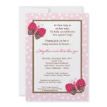 5x7 Berry Garden Lady Bug Baby Shower Invitation