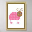 5X7 Berry Garden Lady Bug Wall Art posters