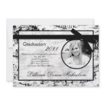 5x7 Black Toile Photo Graduation Announcement