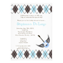 5x7 Boy Punk Rocker Guitar Baby Shower Invitation