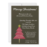 5x7 Brown Red XMAS Tree Christmas Party Invitation