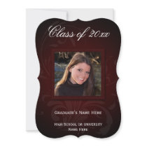 5x7 Burgundy Elegance Graduation Announcement