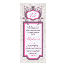 5x7 Butterfly Quinceanera Birthday Invitation