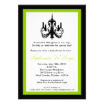 5x7 Chandelier Lime Green Baby Shower Invitation