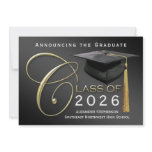 5x7 Class of 2012 Black Graduation Announcement invitations