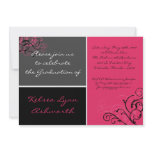5x7 Colourful Pink Square Box Graduation Invitatio