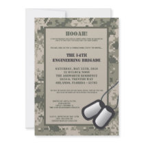 5x7 Coming Home Invitation ARMY Camo ACU Print