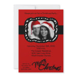 5x7 Crimson Red Band PHOTO Christmas Invitation