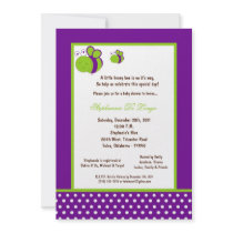 5x7 Dark Purple Honey Bee Baby Shower Custom Invitations