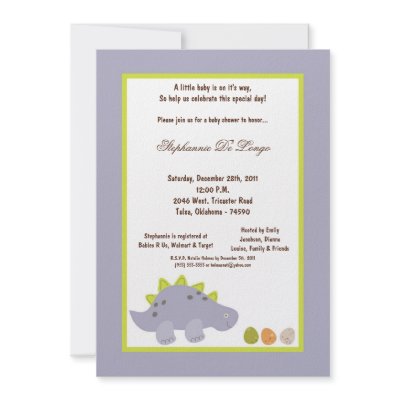 5x7 Dinosaur Baby Shower Invitation by suestardesigns