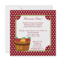 5x7 Fall Apple Bin Thanksgiving Party Invitation