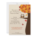 5x7 Fall Hoot Owl Harvest Thanksgiving Invitation