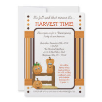 5x7 Fall Pumpkins Harvest Thanksgiving Invitation