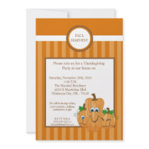 5x7 Fall Pumpkins Harvest Thanksgiving Invitation