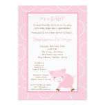 5x7 Farm Animal Pink Pig Baby Shower Invitation