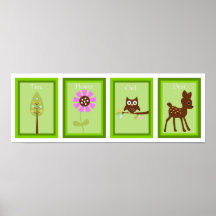5X7 Forest Friends Wall Art Collection Print