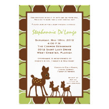 5x7 Forrest TWINS Baby Deer Baby Shower Invitation