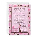 5x7 Girl Pink Mum Carriage Baby Shower Invitation