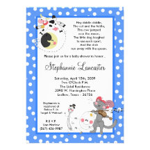 5x7 Hey Diddle Didd Nursery Baby Shower Invitation
