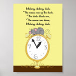 5x7 Hickory Dickory Dock Rhyme Kids Room Wall Art Poster