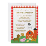 5x7 Invite - Farm Animals Baby Shower Invitation