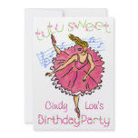 5x7 Invites Birthday Ballerina Party
