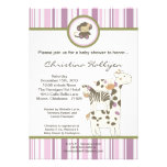 5x7 Jacana Girly Jungle Zoo Baby Shower Invitation