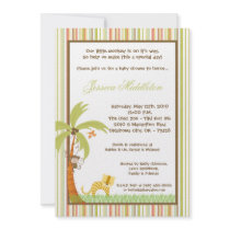 5x7 Jungle Safari Zoo Anima Baby Shower Invitation