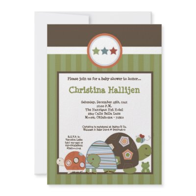 5x7 Laguna Beach Turtle Baby Shower Invitation by KammieLand
