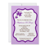 5x7 Light Purple Butterfly Baby Shower Announcements