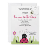 5x7 Little Ladybug Spring Birthday Invitation