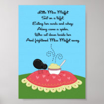 5x7 Little Miss Muffet Rhyme Kids Room Wall Art Posters