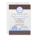 5x7 Mod Blue Boy Elephant Baby Shower Invitation