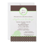 5x7 Mod Neut Green Elephant Baby Shower Invitation