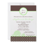 5x7 Mod Neut Green Elephant Baby Shower Invitation