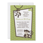 5x7 Monkey Time Zoo Animal Baby Shower Invitation